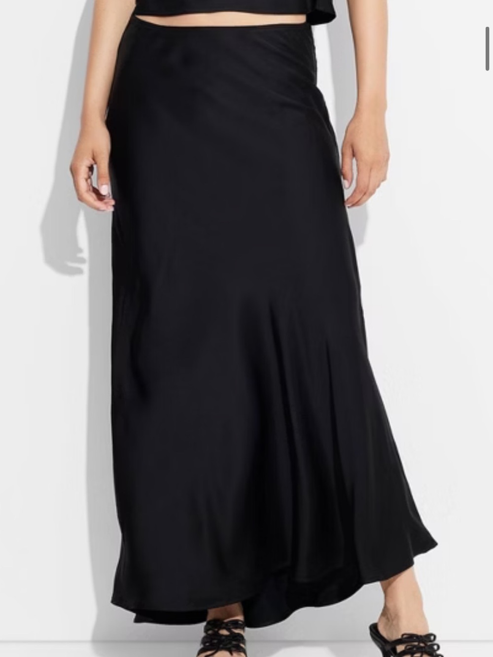 wild fable Black Satin look Maxi Skirt